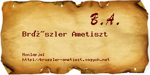 Brüszler Ametiszt névjegykártya